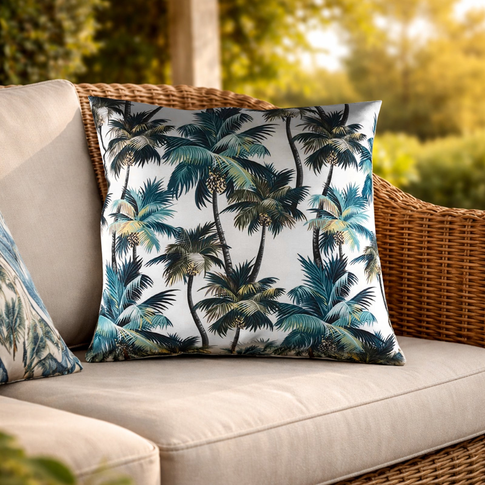 Mojo 45cm White L.A. Palm White Cushion Cover