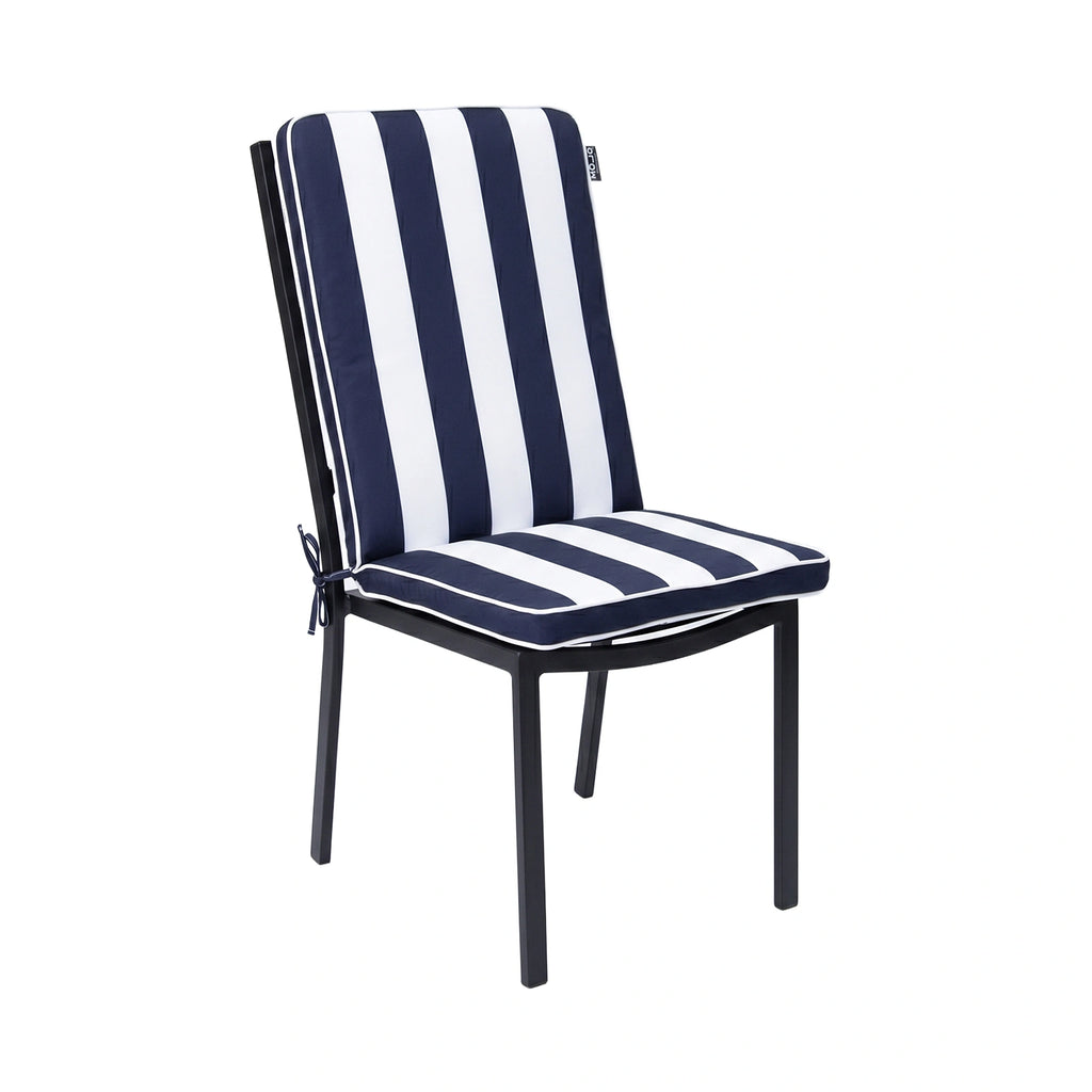 Mojo 46cm Blue & White Cabana Stripe Navy Outdoor Mid-Back Cushion