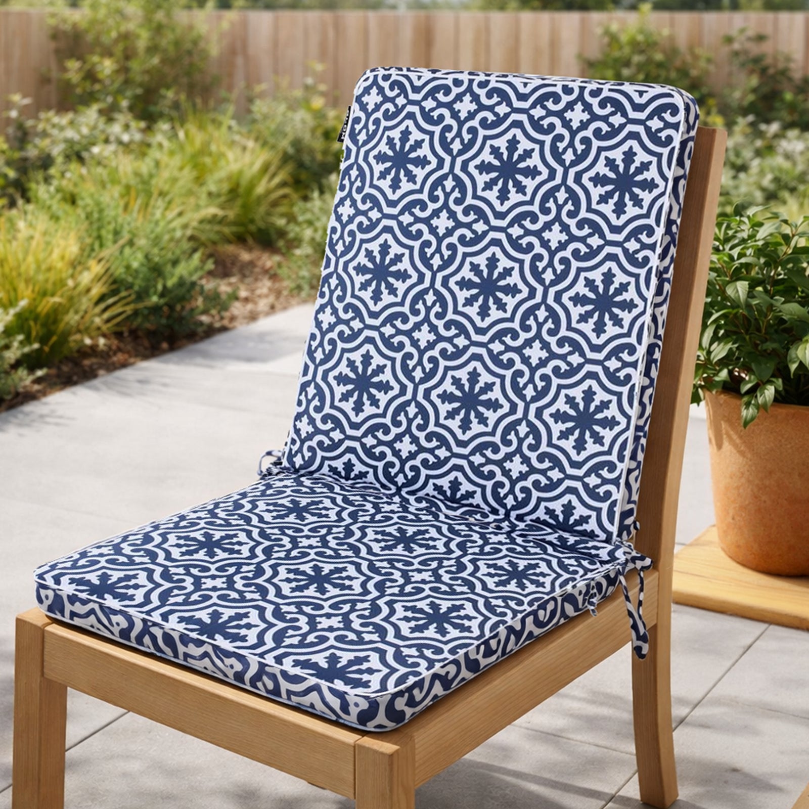 Mojo 46cm Blue & White Marrakesh Outdoor Mid-Back  Cushion
