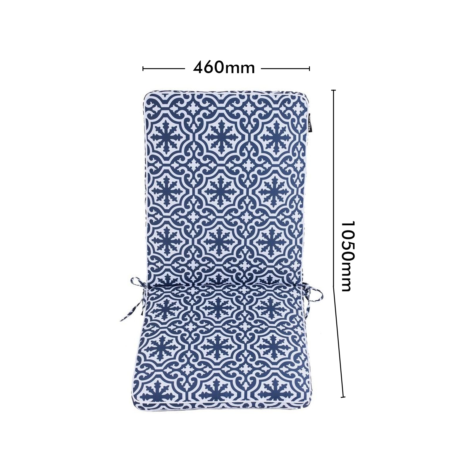 Mojo 46cm Blue & White Marrakesh Outdoor Mid-Back  Cushion