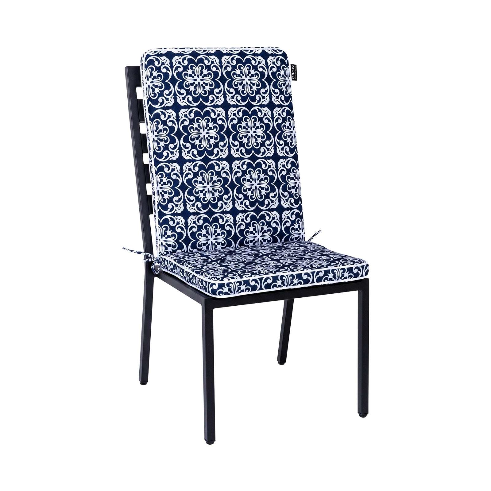 Mojo 46cm Navy & White Moroccan Outdoor Mid-Back Cushion