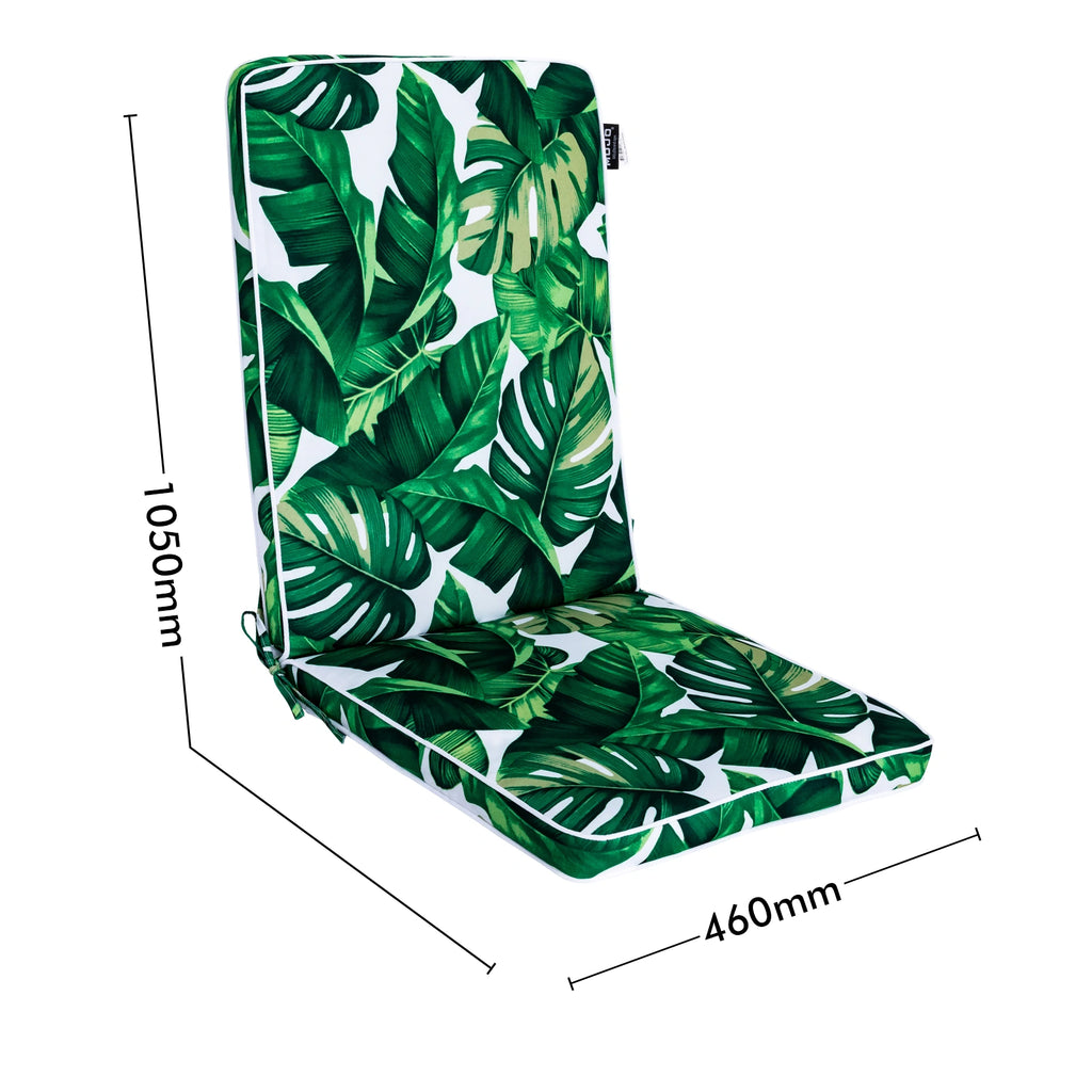 Mojo 46cm Green & White Foliage Outdoor Mid-Back  Cushion