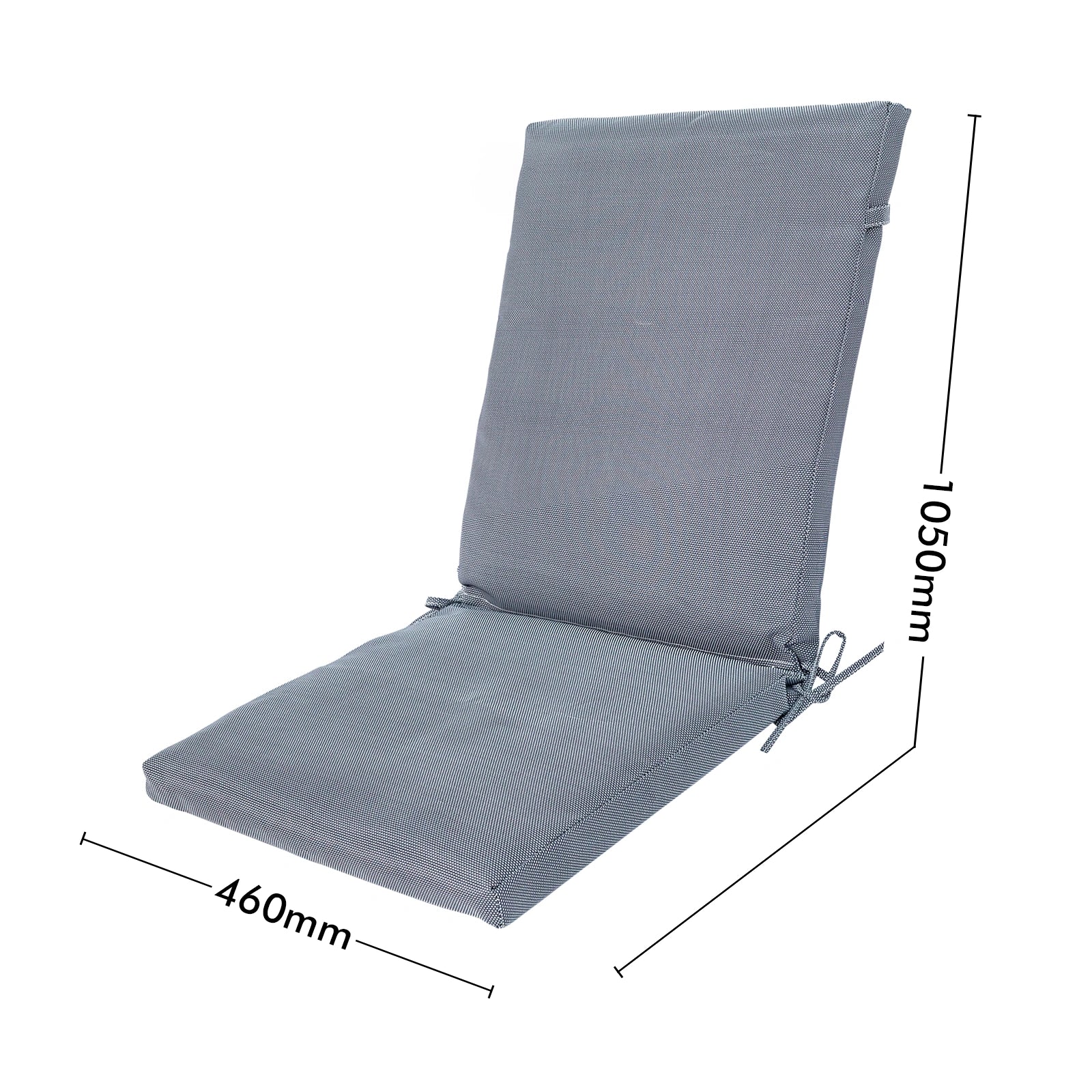 Mojo 46cm Grey Weathertex Outdoor Mid-Back  Cushion