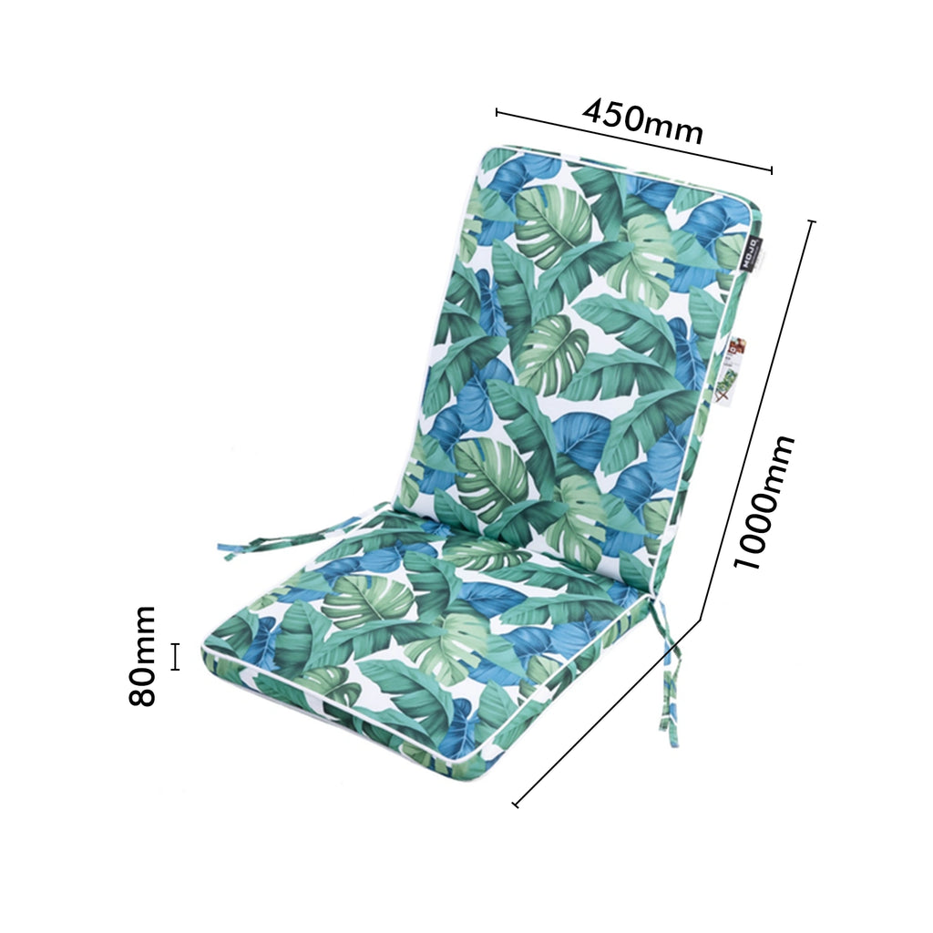Mojo 46cm Green & White Leaf Outdoor Mid-Back  Cushion