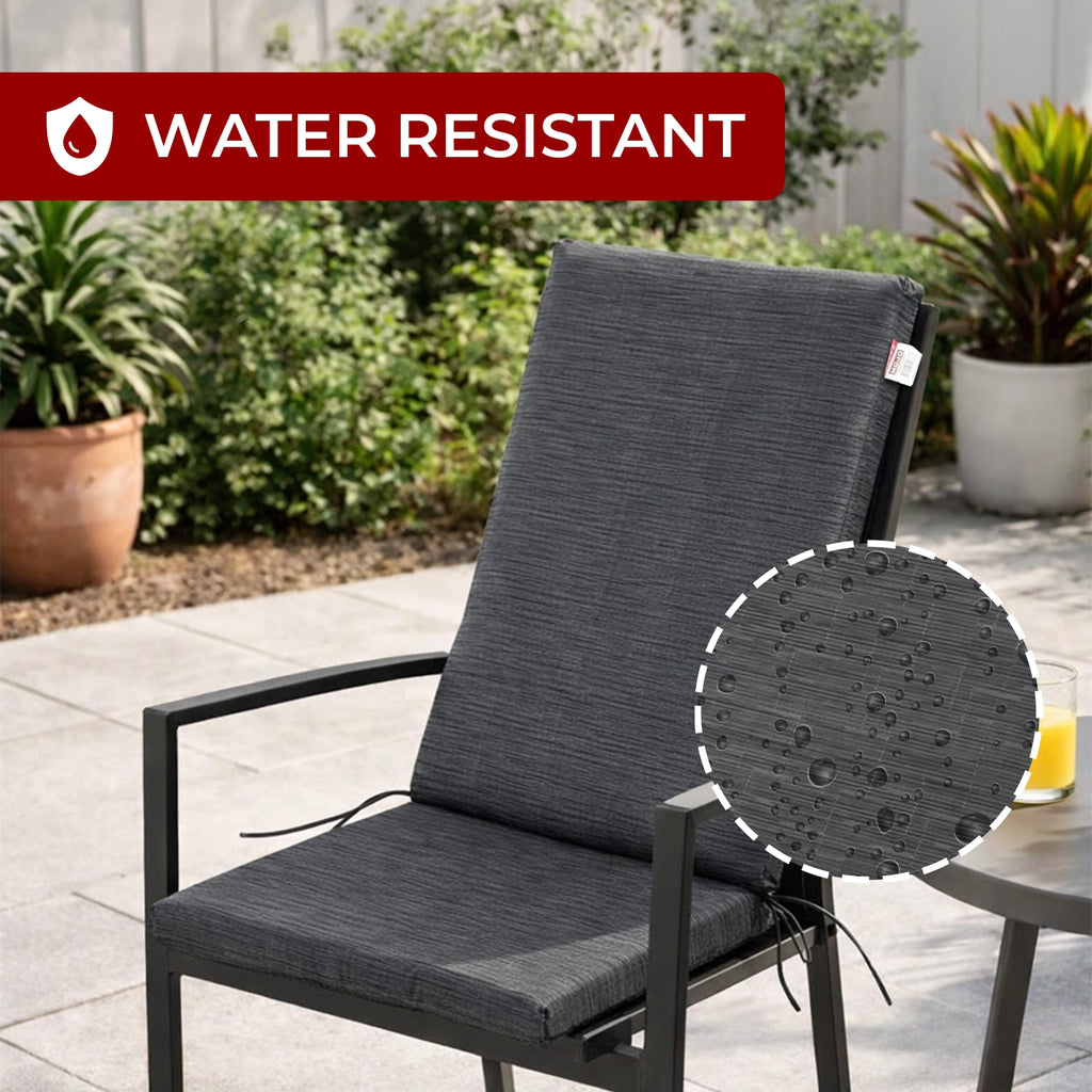 Mojo 48cm Charcoal Weathertex High-Back  Outdoor Cushion