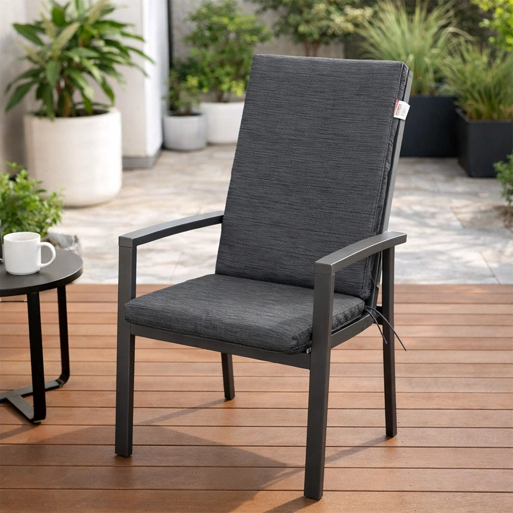 Mojo 48cm Charcoal Weathertex High-Back  Outdoor Cushion