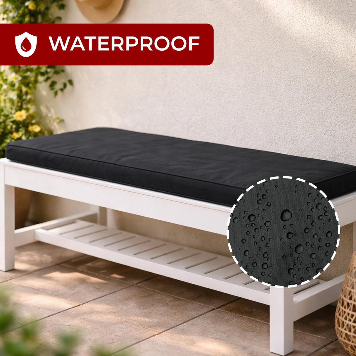 Mojo 48cm Grey Outdoor Bench Cushion