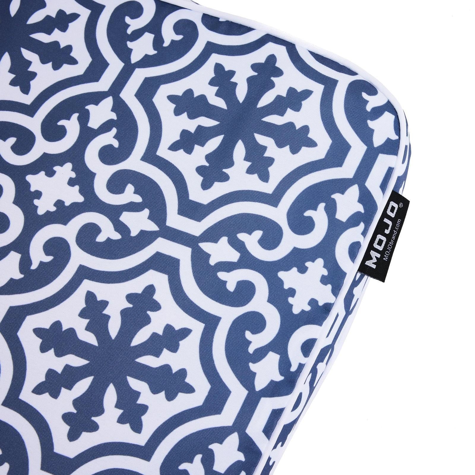 Mojo 48cm Marrakesh Blue and White Bench Cushion