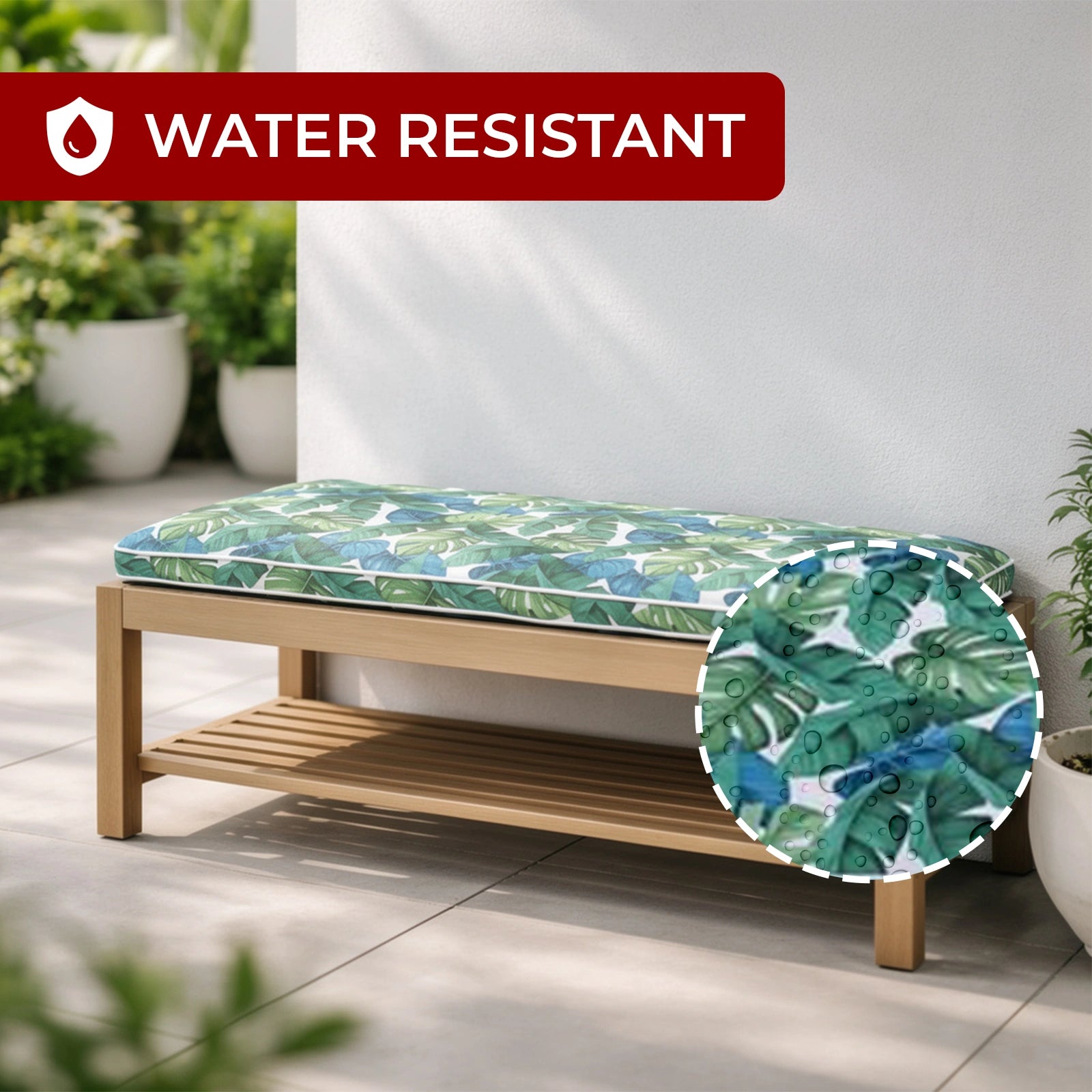Mojo 48cm Leaf Bench Outdoor Cushion