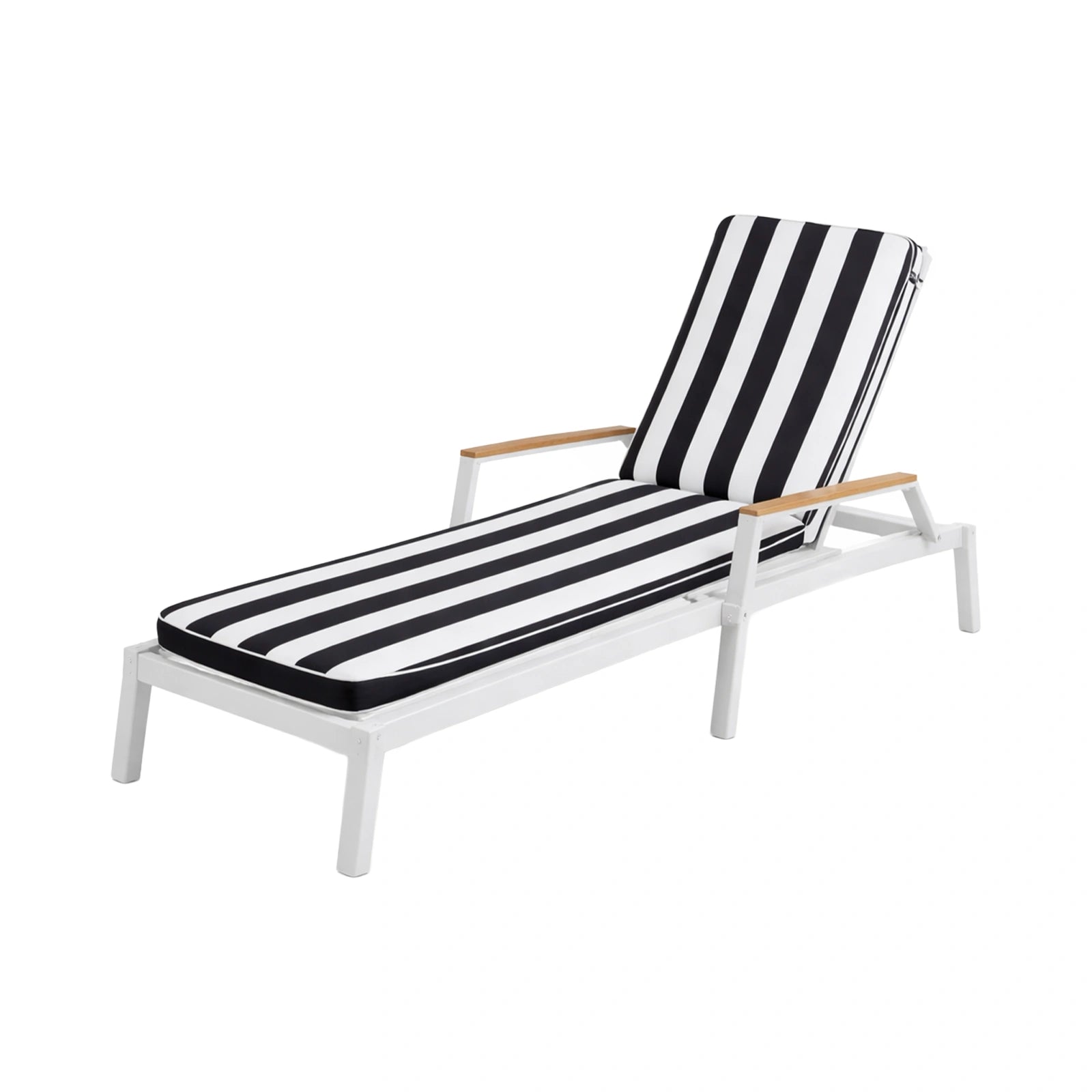 Mojo 53cm Black & White St Tropez Outdoor Sunlounge Cushion
