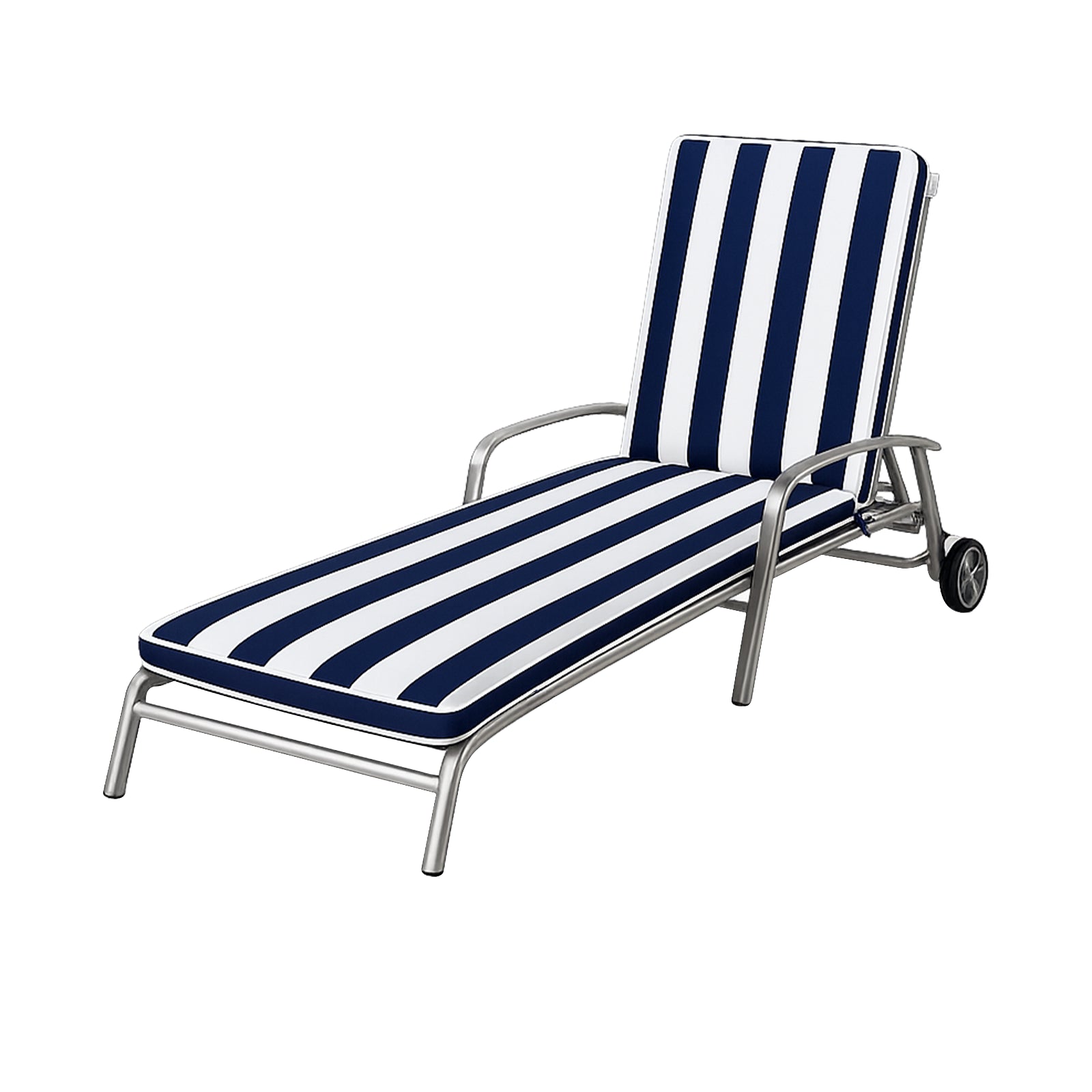 Mojo 53cm Navy & White Cabana Stripe Outdoor Sunlounge Cushion
