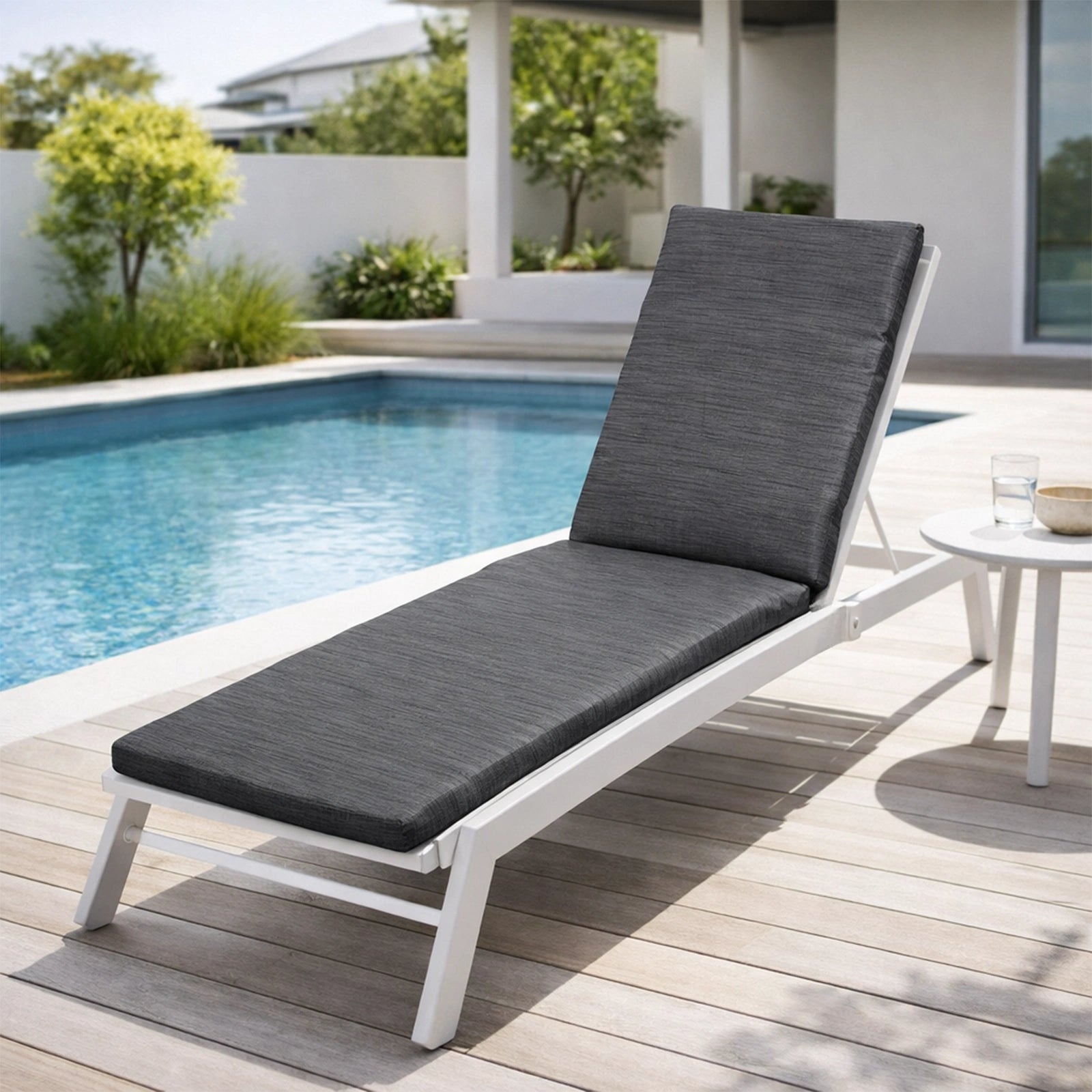 Mojo 53cm Charcoal Outdoor Sunlounge Cushion