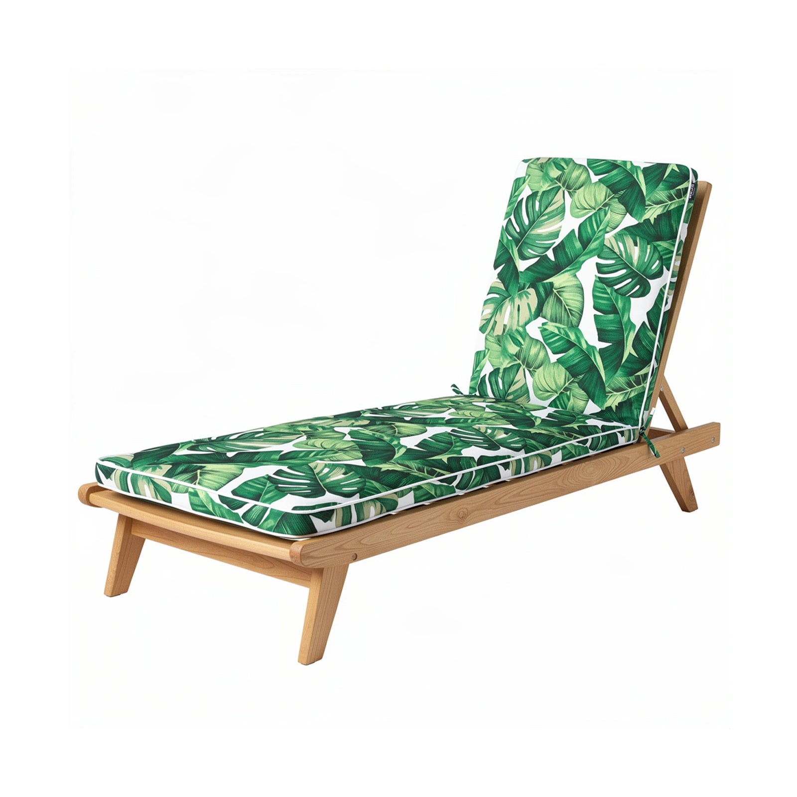 Mojo 53cm Green & White Foliage Outdoor Sunlounge Cushion