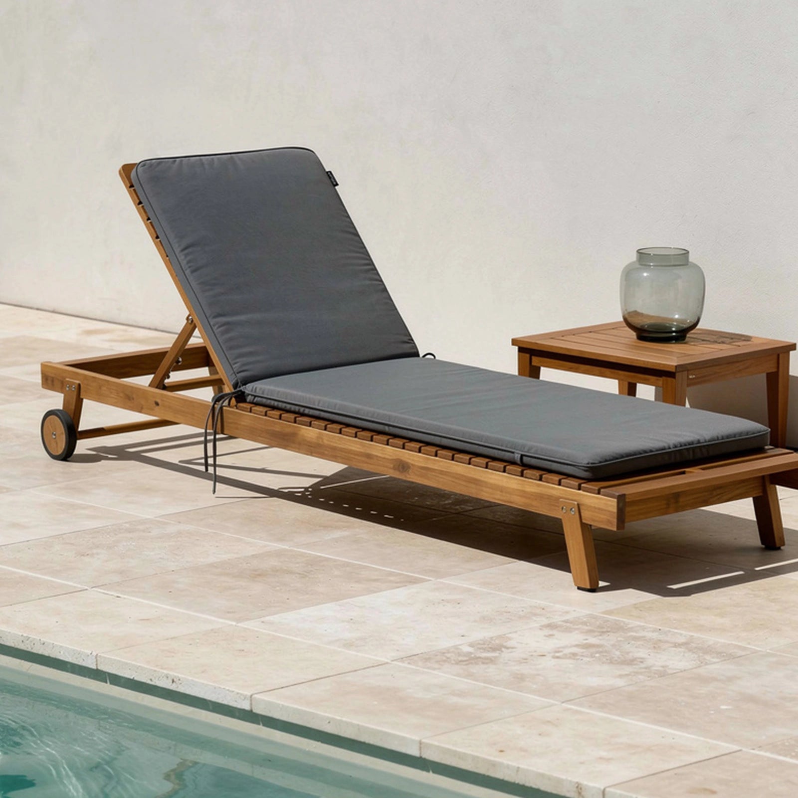 Mojo 53cm Grey Outdoor Sunlounge Cushion