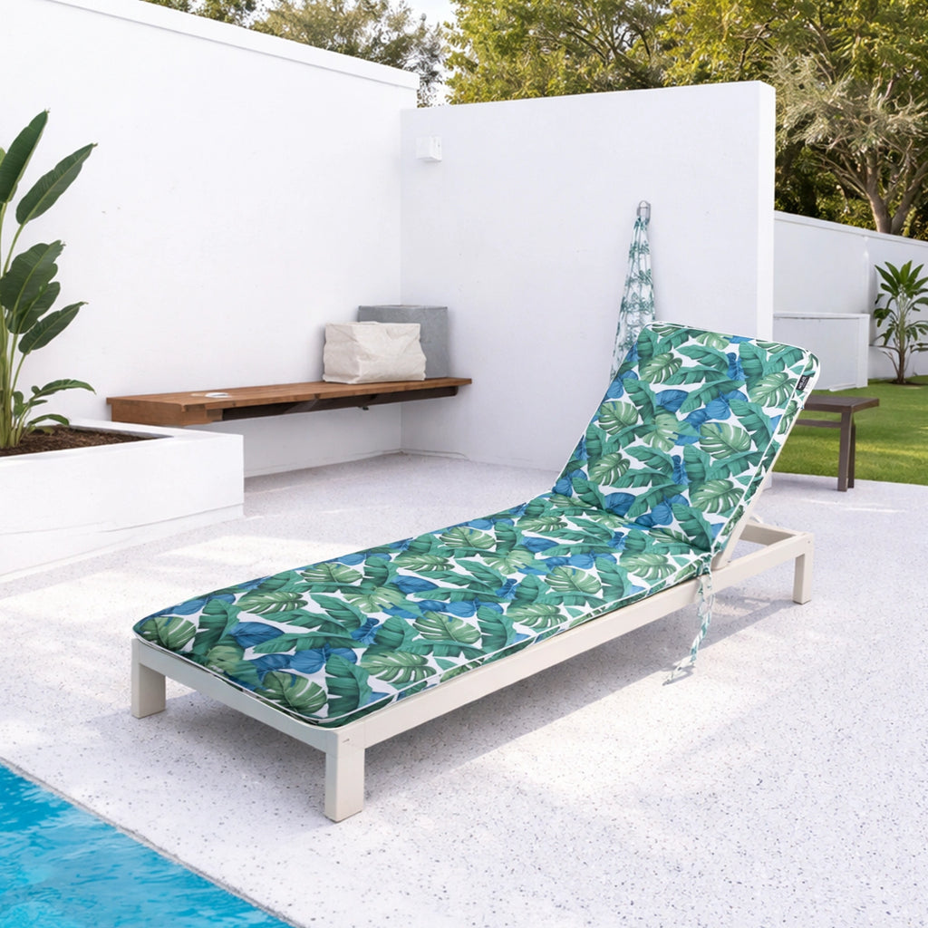 Mojo 53cm Multi/Assorted Leaf Outdoor Sunlounge Cushion