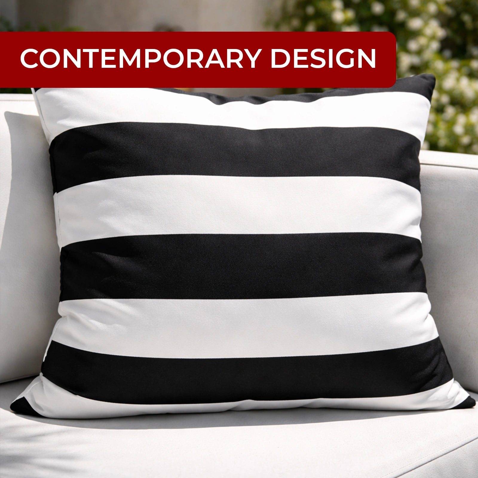 Mojo 60cm Black & White Striped Cushion Cover