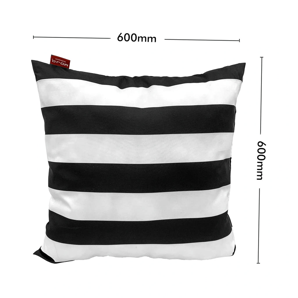 Mojo 60cm Black & White Striped Cushion Cover