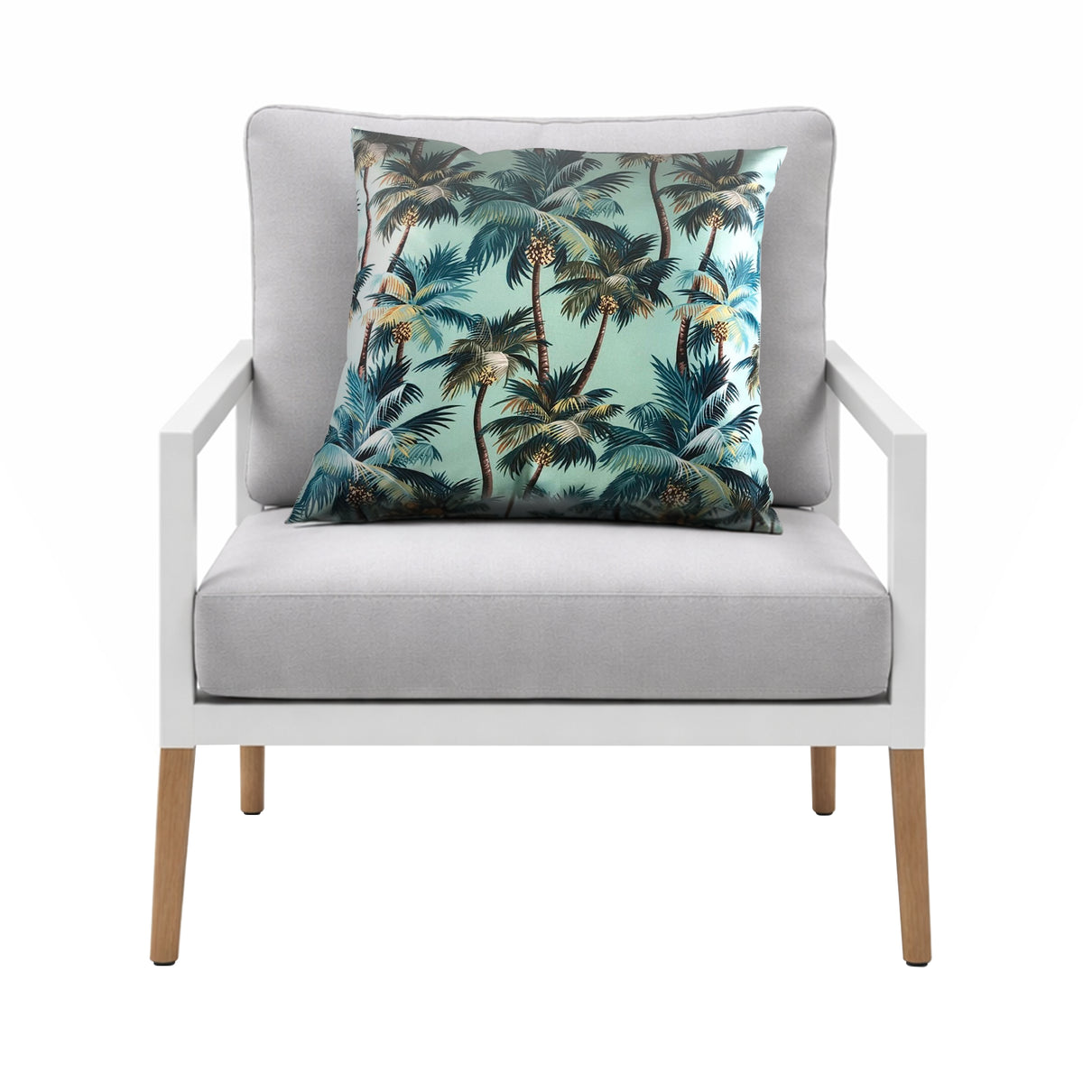 Mojo MJOC0070 60cm L.A. Palm Blue Cushion Cover – large tropical palm print blue outdoor cushion cover