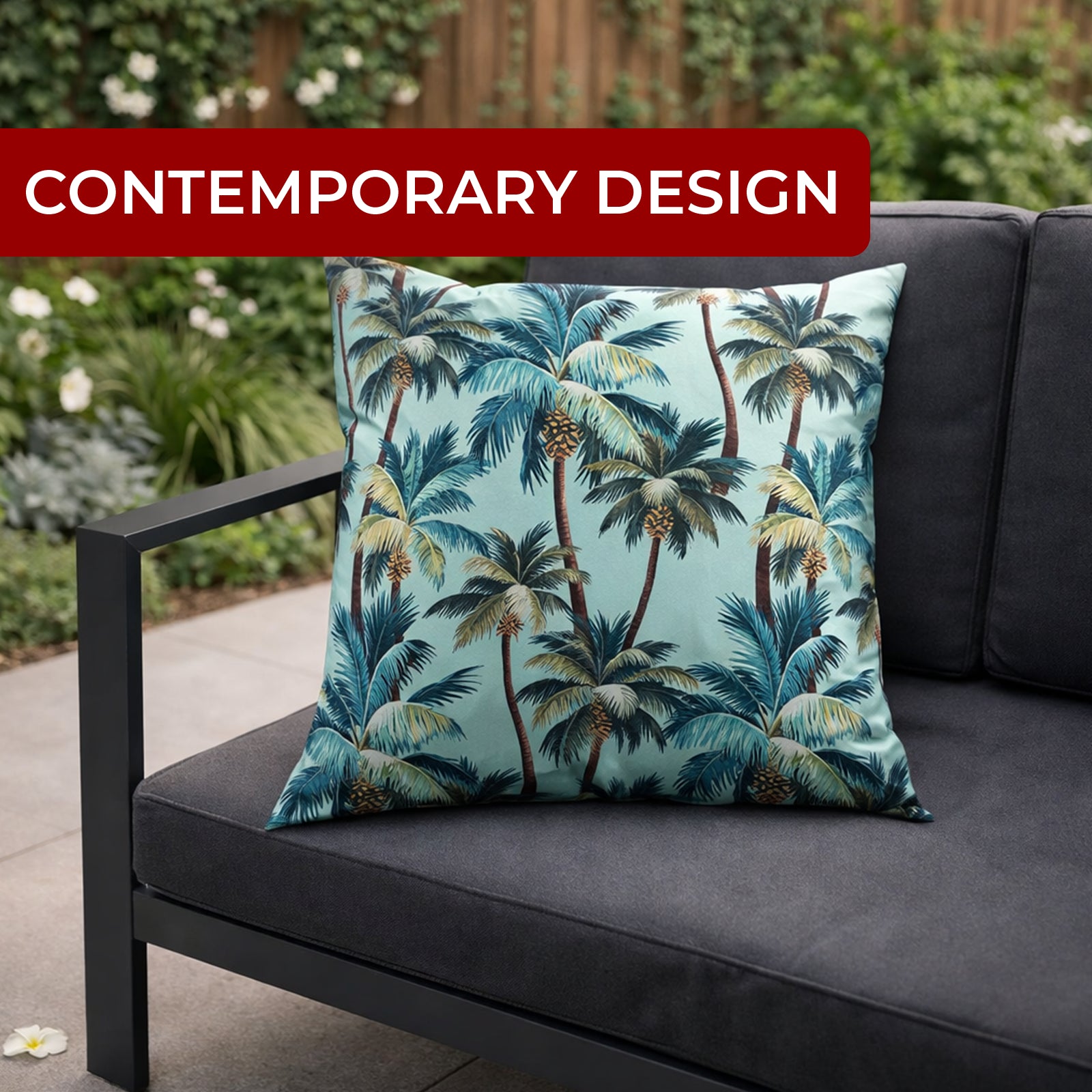 Mojo 60cm Blue L.A. Palm Blue Cushion Cover