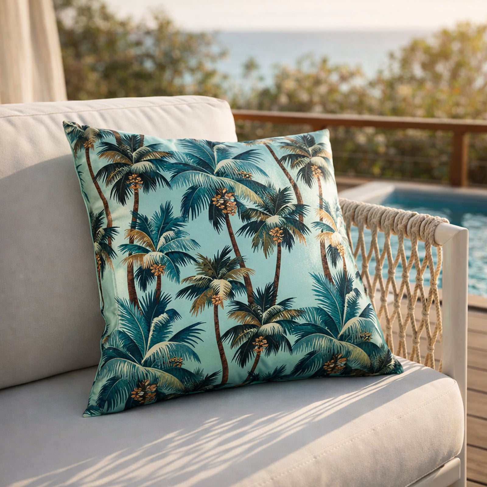 Mojo 60cm Blue L.A. Palm Blue Cushion Cover
