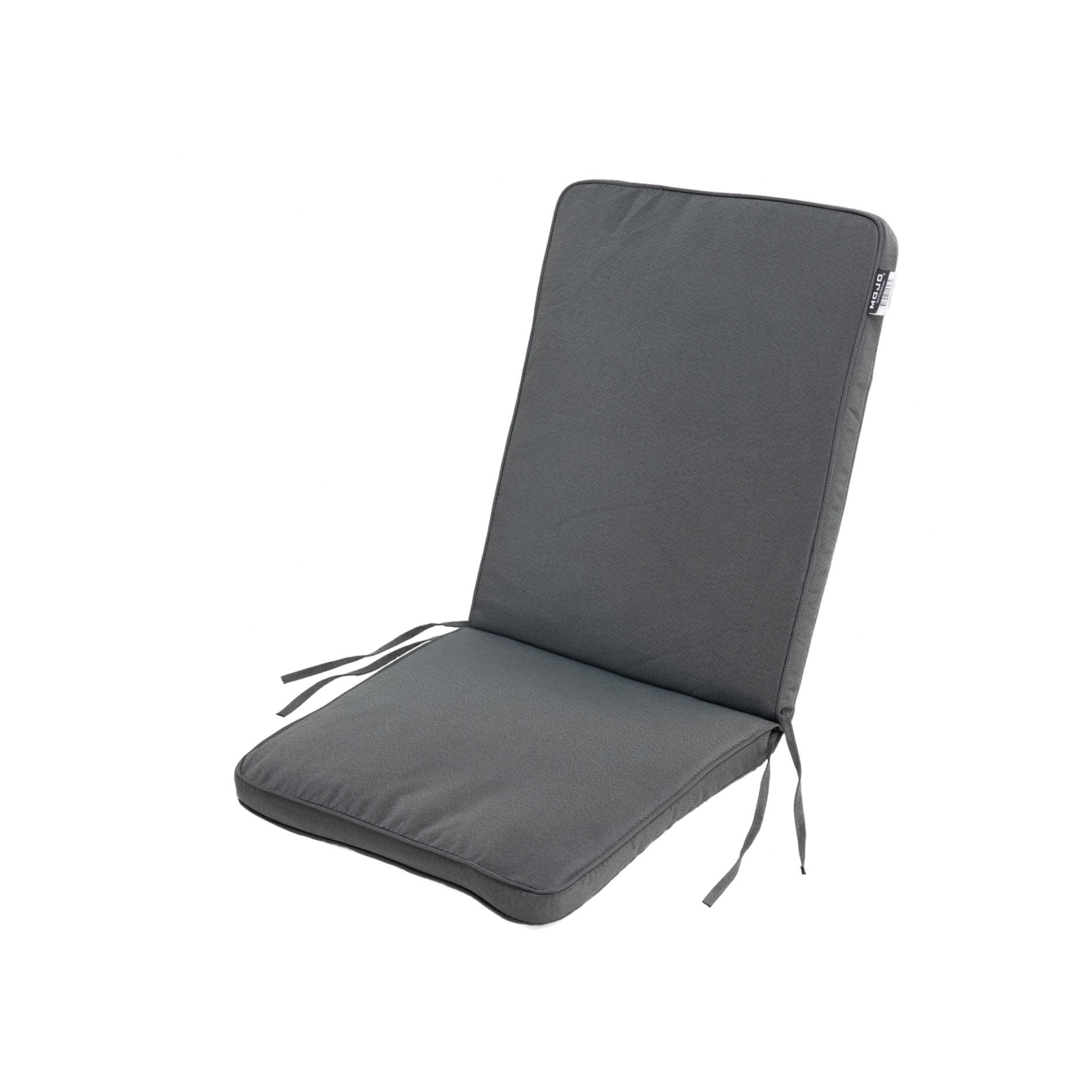 Mojo MJOC0112 Grey Outdoor Mid Back Chair Cushion – classic grey all-weather cushion for outdoor dining and garden chairs