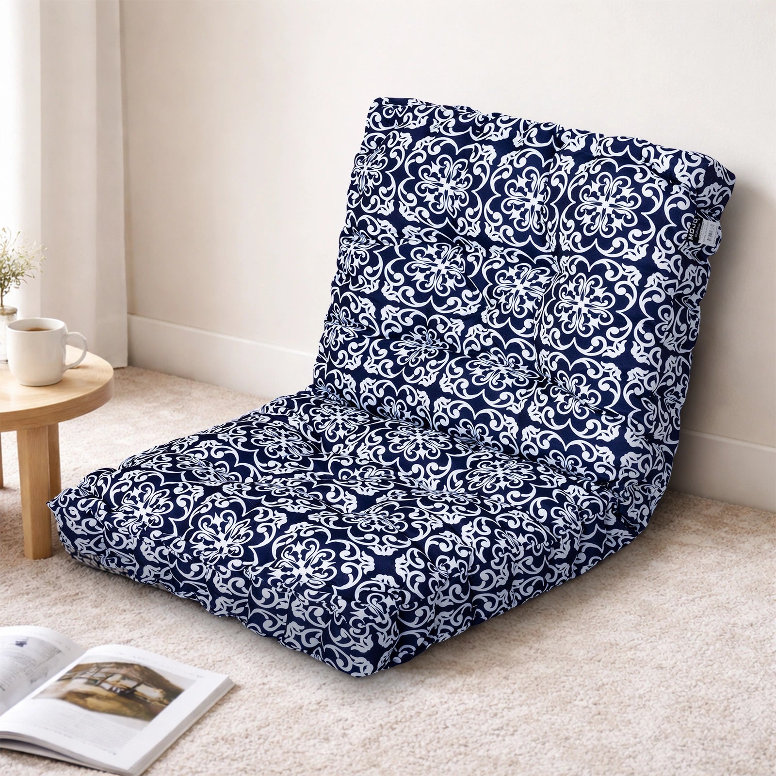 Mojo 60cm Navy Moroccan  High-Back Outdoor Floor Cushion