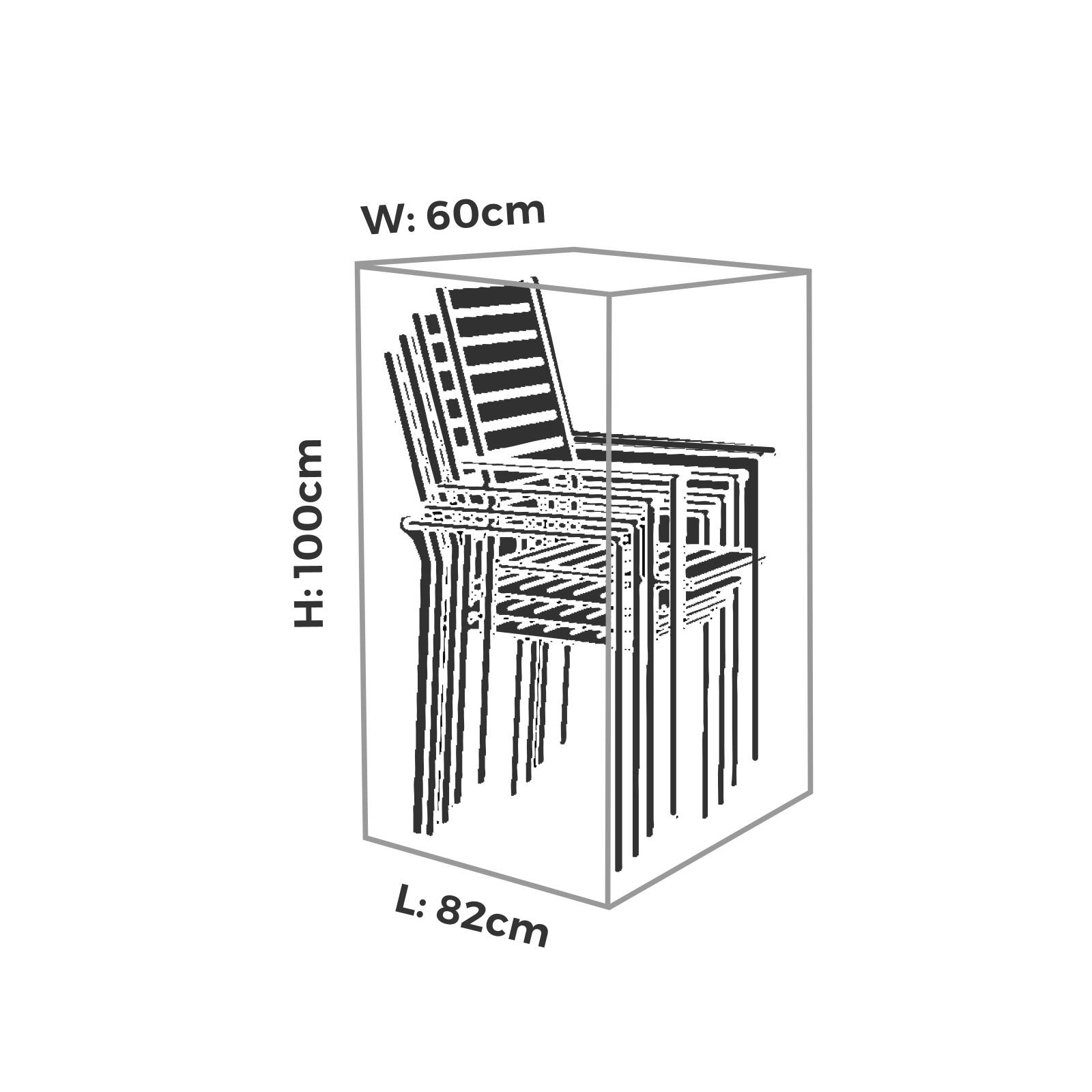Mojo 60cm Rectangle All-Weather 6-Stack Of Chairs Outdoor Furniture Cover