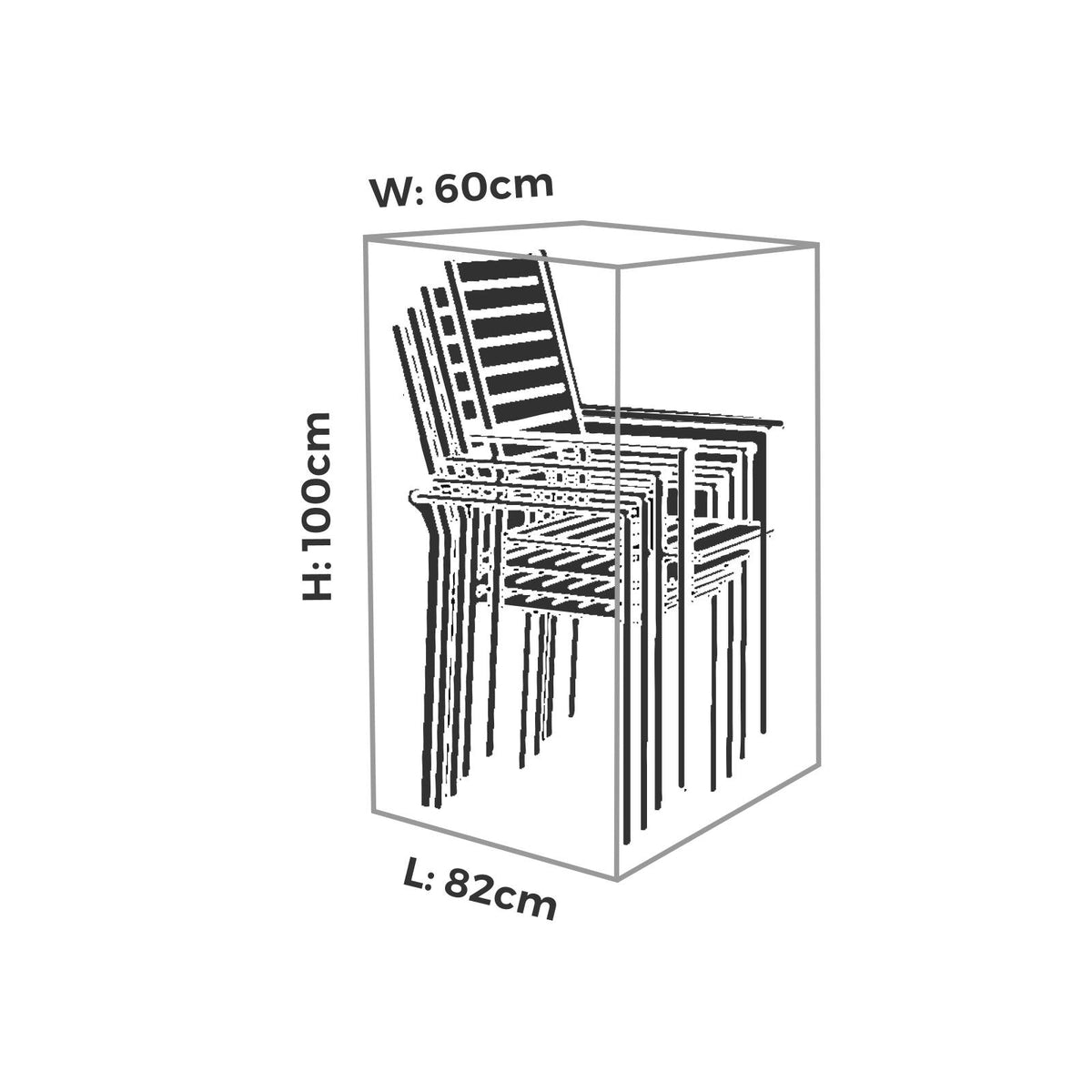 Mojo MJFC0032 Premium 6 Stack of Chairs Outdoor Furniture Cover – heavy-duty stacked chair outdoor cover with weather protection