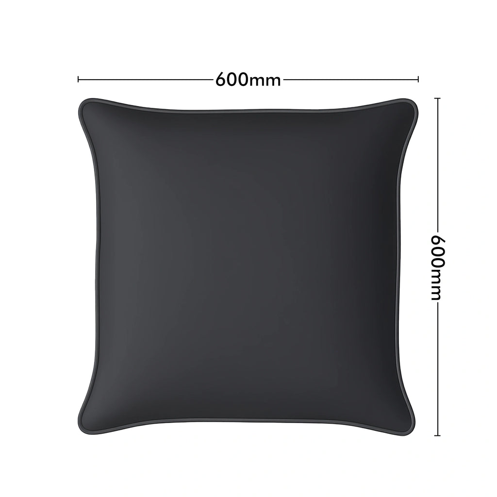 Mojo 60cm Solid Black Cushion Cover with Pipe