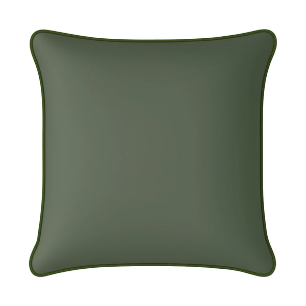 Mojo MJOC0376 60cm Solid Green Cushion Cover with Pipe – large piped solid green outdoor cushion cover