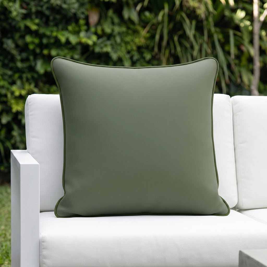 Mojo 60cm Solid Green Cushion Cover with Pipe