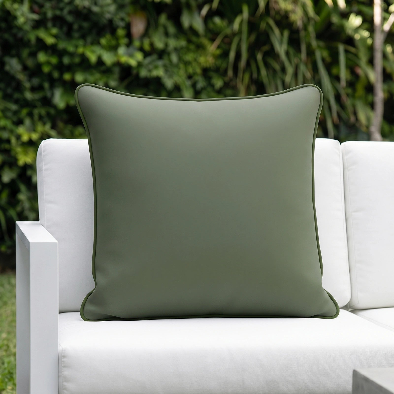Mojo 60cm Solid Green Cushion Cover with Pipe