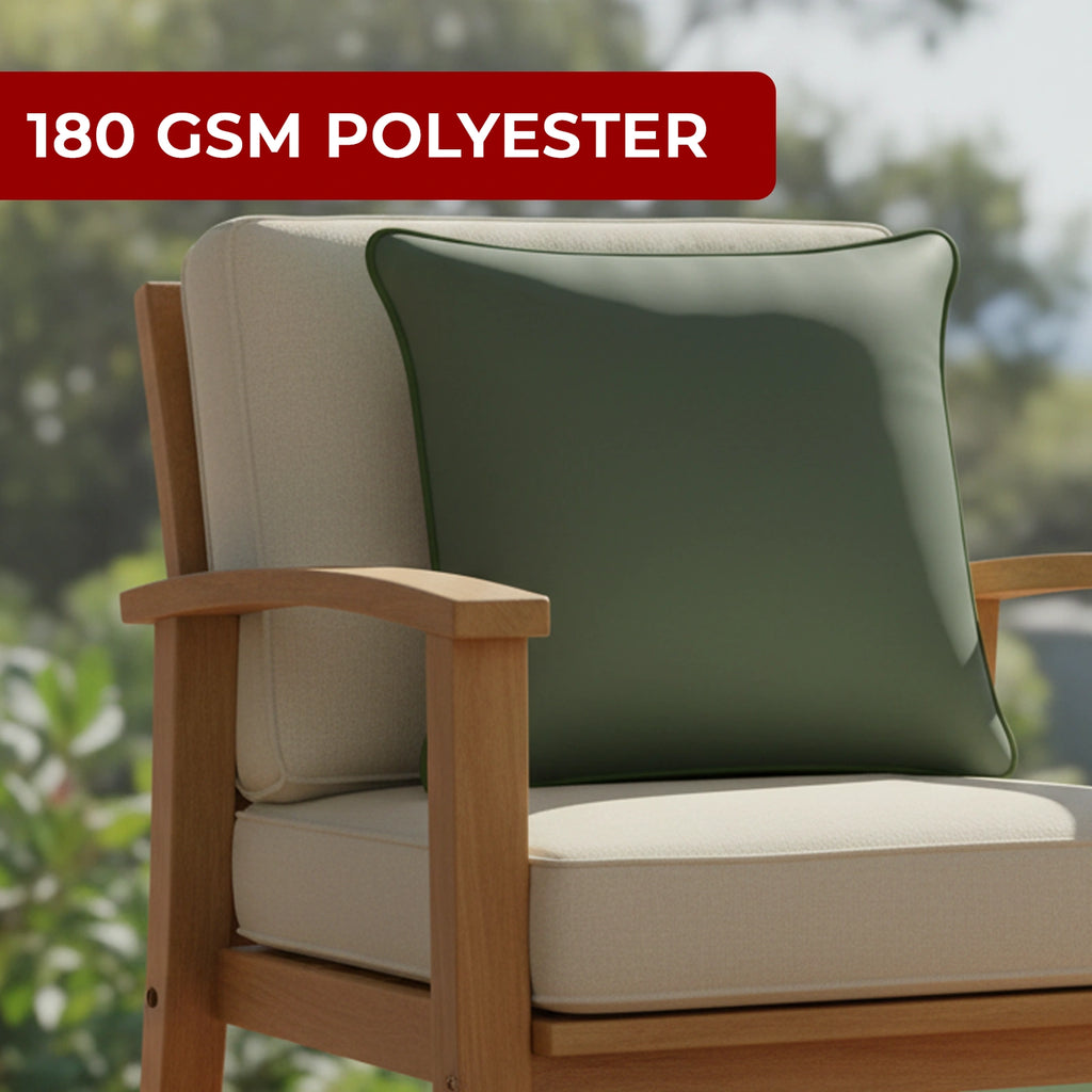 Mojo 60cm Solid Green Cushion Cover with Pipe