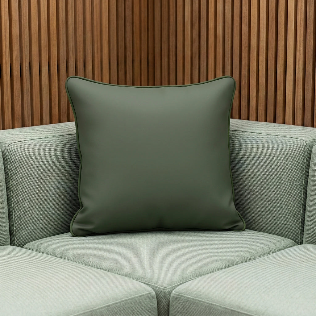 Mojo 60cm Solid Green Cushion Cover with Pipe
