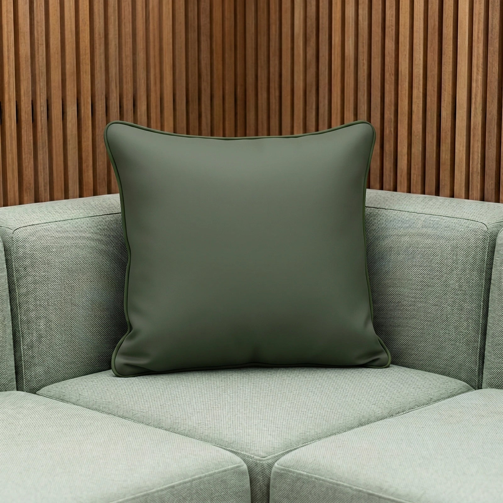 Mojo 60cm Solid Green Cushion Cover with Pipe