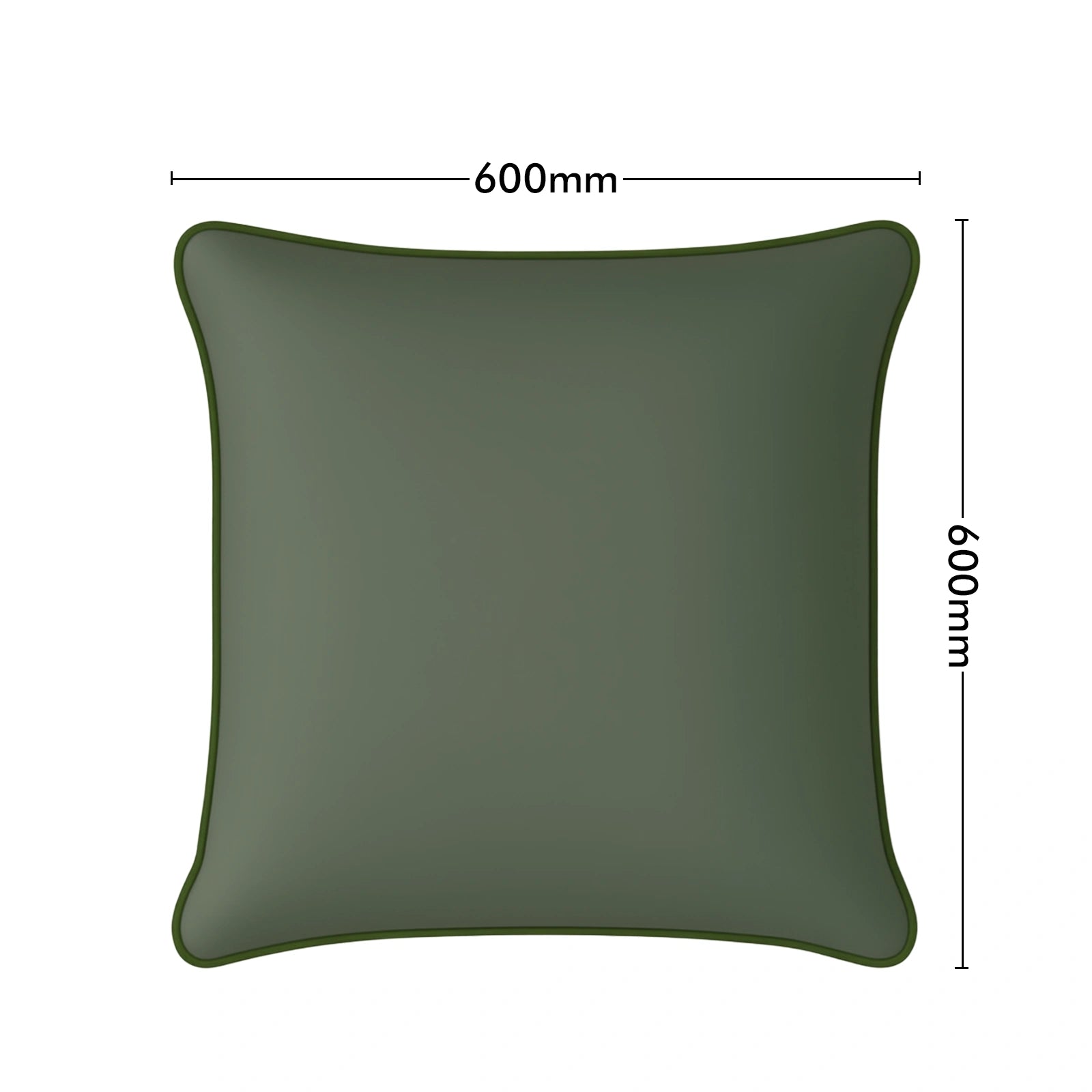 Mojo 60cm Solid Green Cushion Cover with Pipe