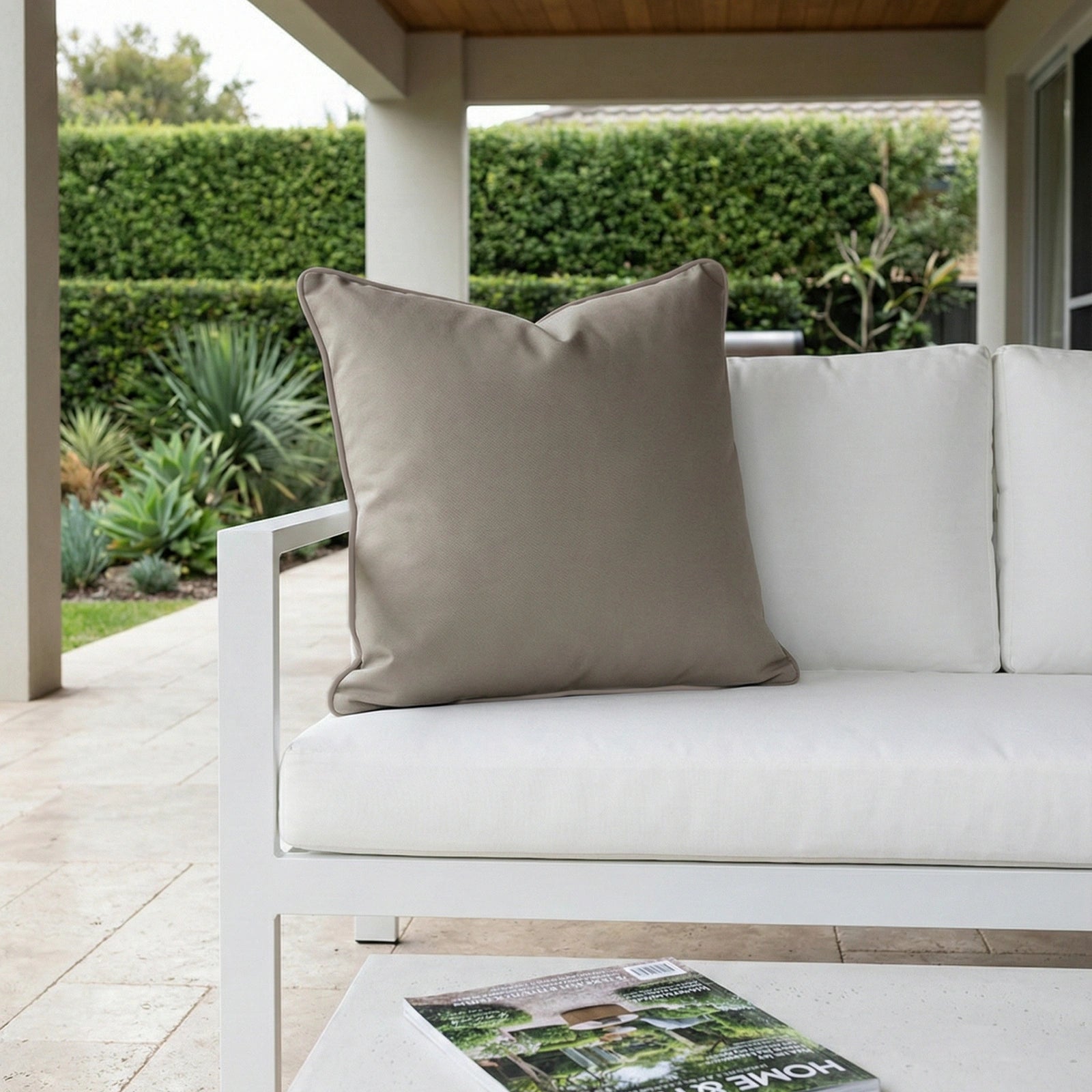 Mojo 60cm Solid Grey Cushion Cover with Pipe