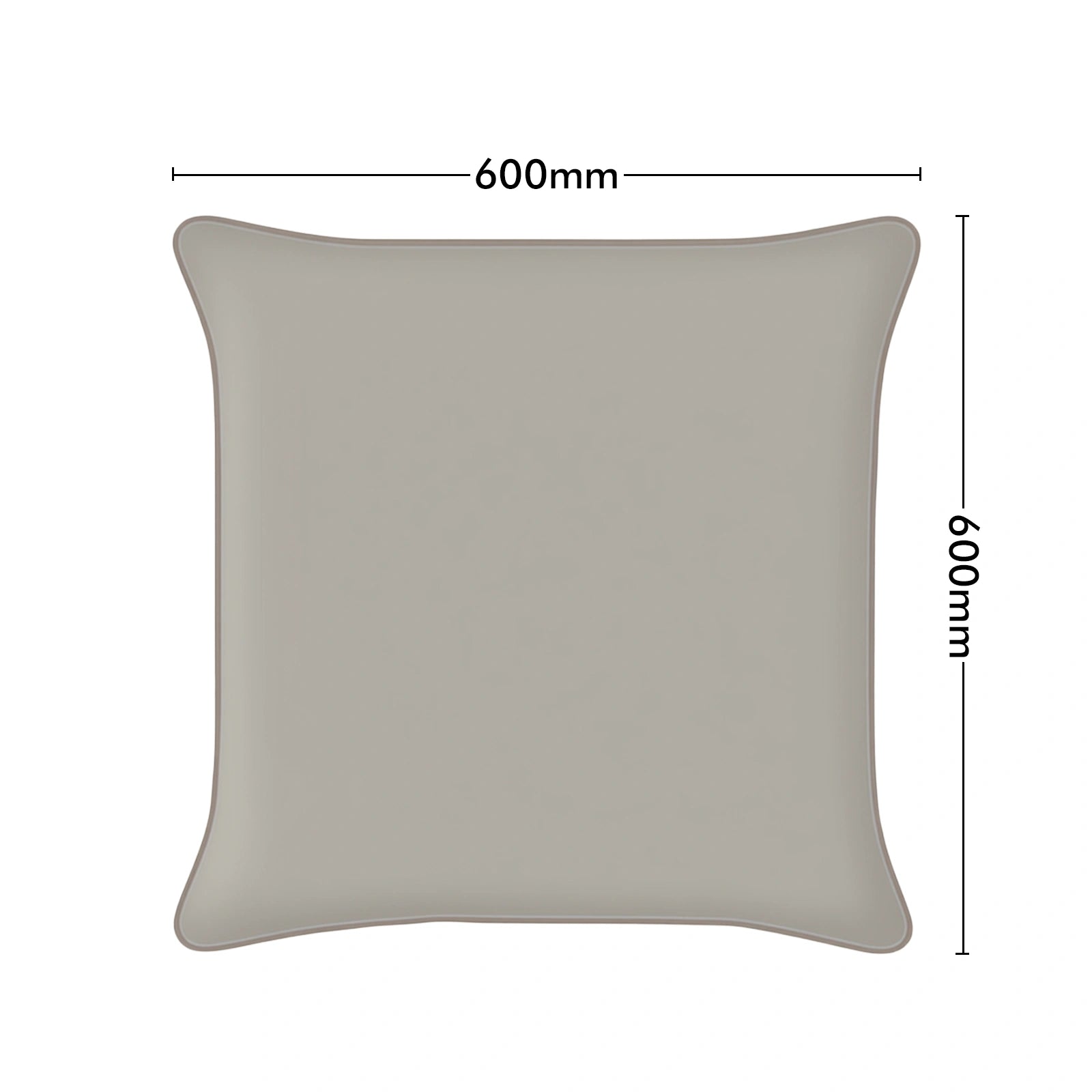 Mojo 60cm Solid Grey Cushion Cover with Pipe