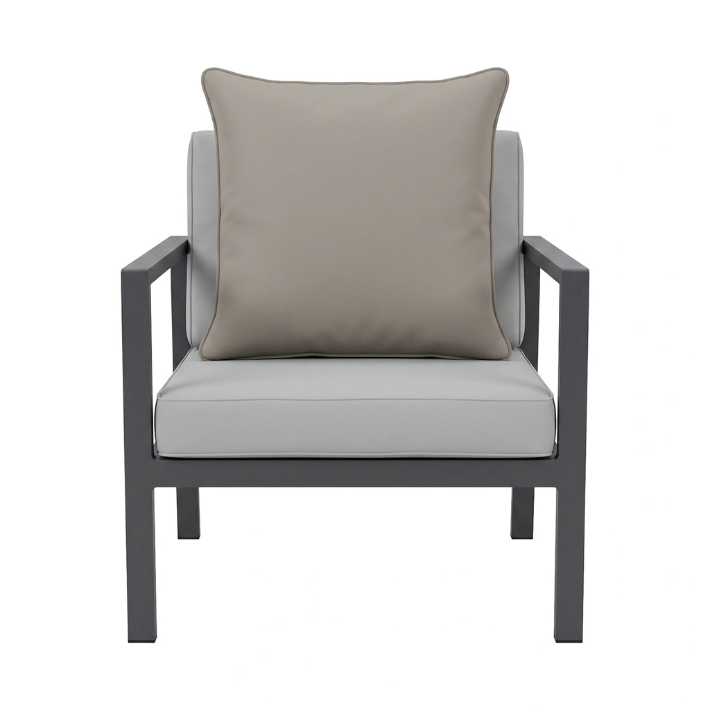 Mojo 60cm Solid Grey Cushion Cover with Pipe
