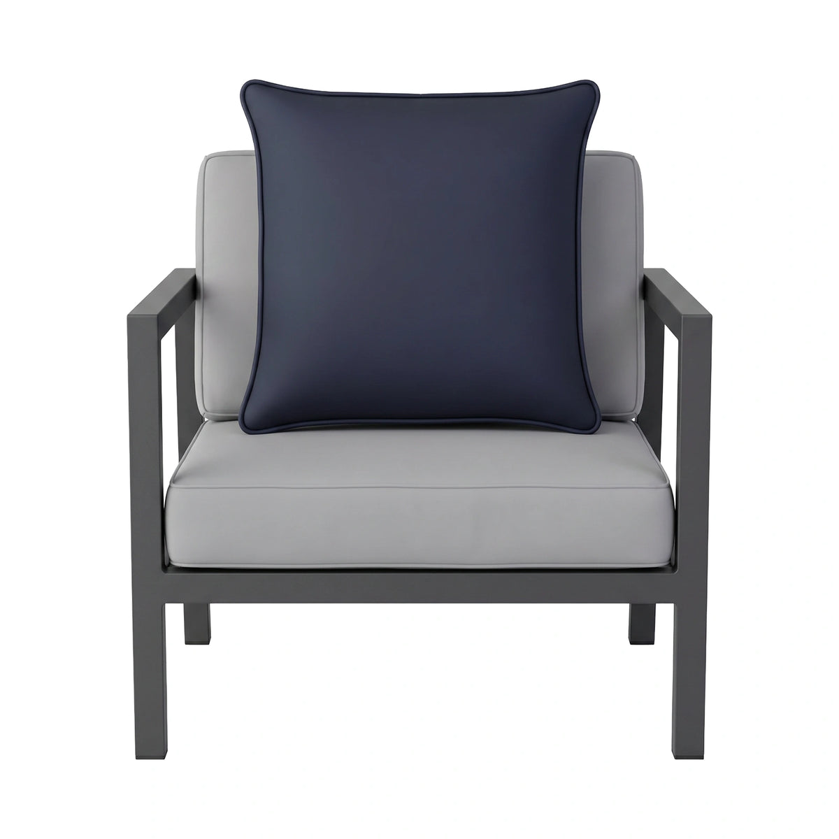 Mojo MJOC0372 60cm Solid Navy Cushion Cover with Pipe – large piped solid navy outdoor cushion cover