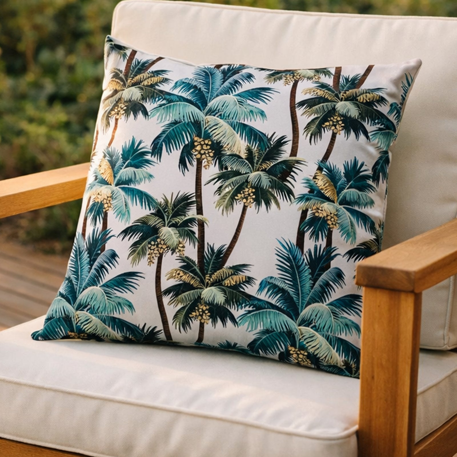 Mojo 60cm White L.A. Palm White Cushion Cover