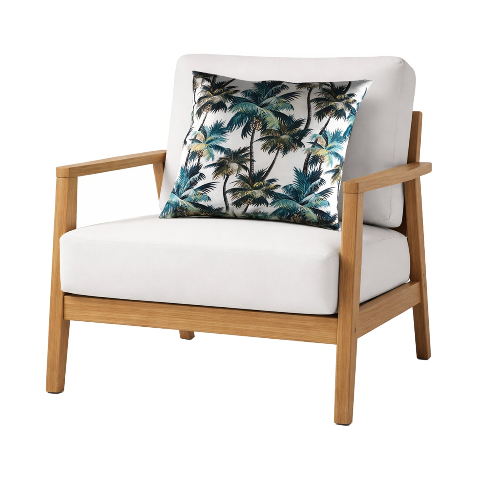 Mojo 60cm White L.A. Palm White Cushion Cover