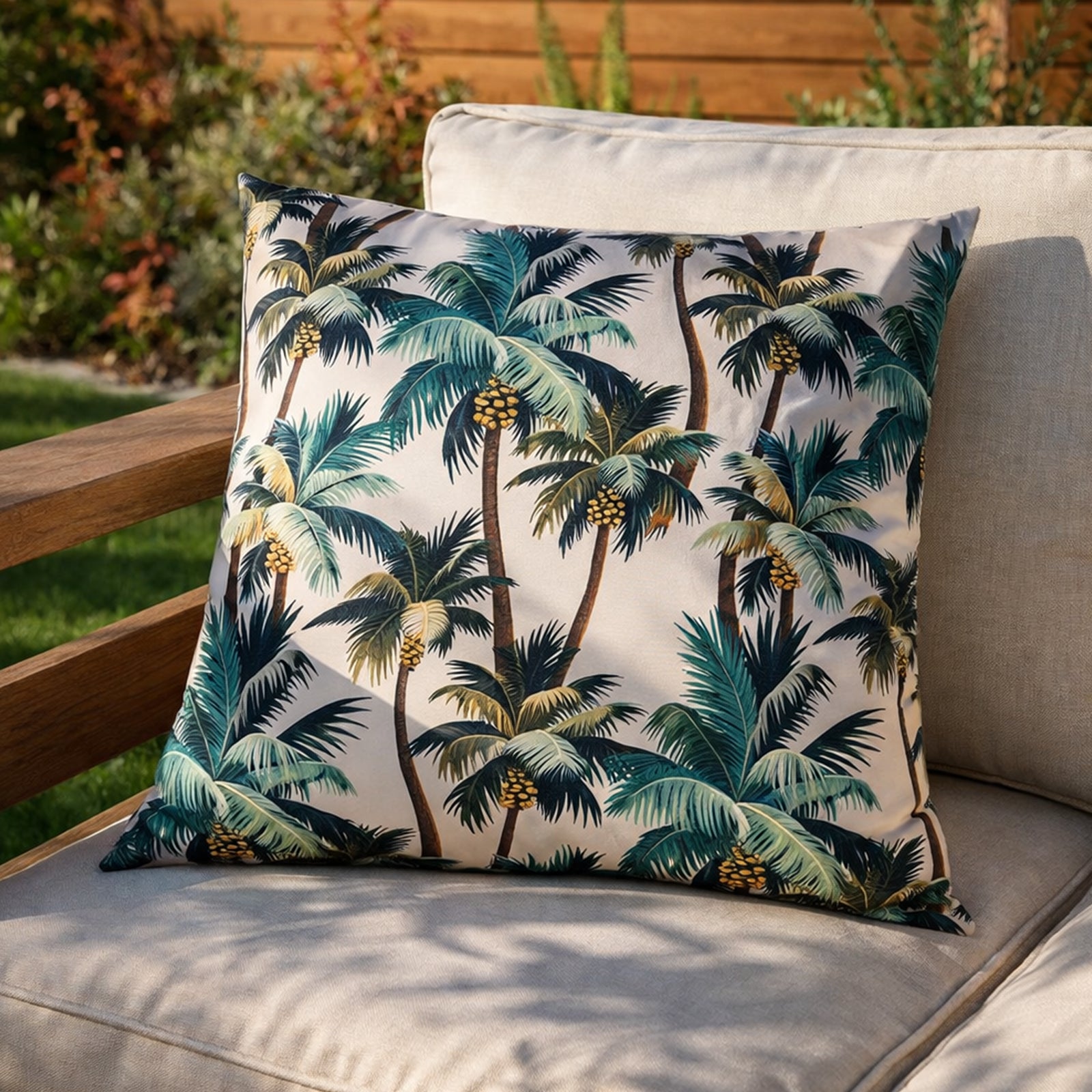 Mojo 60cm White L.A. Palm White Cushion Cover