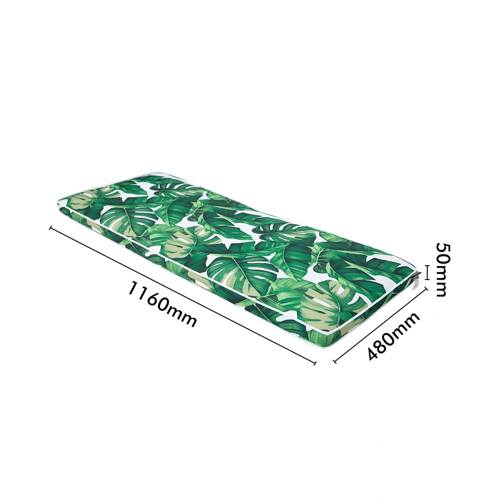 Mojo 11.6cm Green & White Foliage Outdoor Bench Cushion