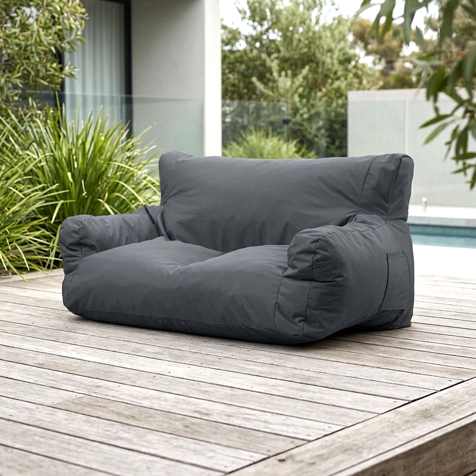 Mojo 91cm Charcoal Double Couch Outdoor Expandable Furniture