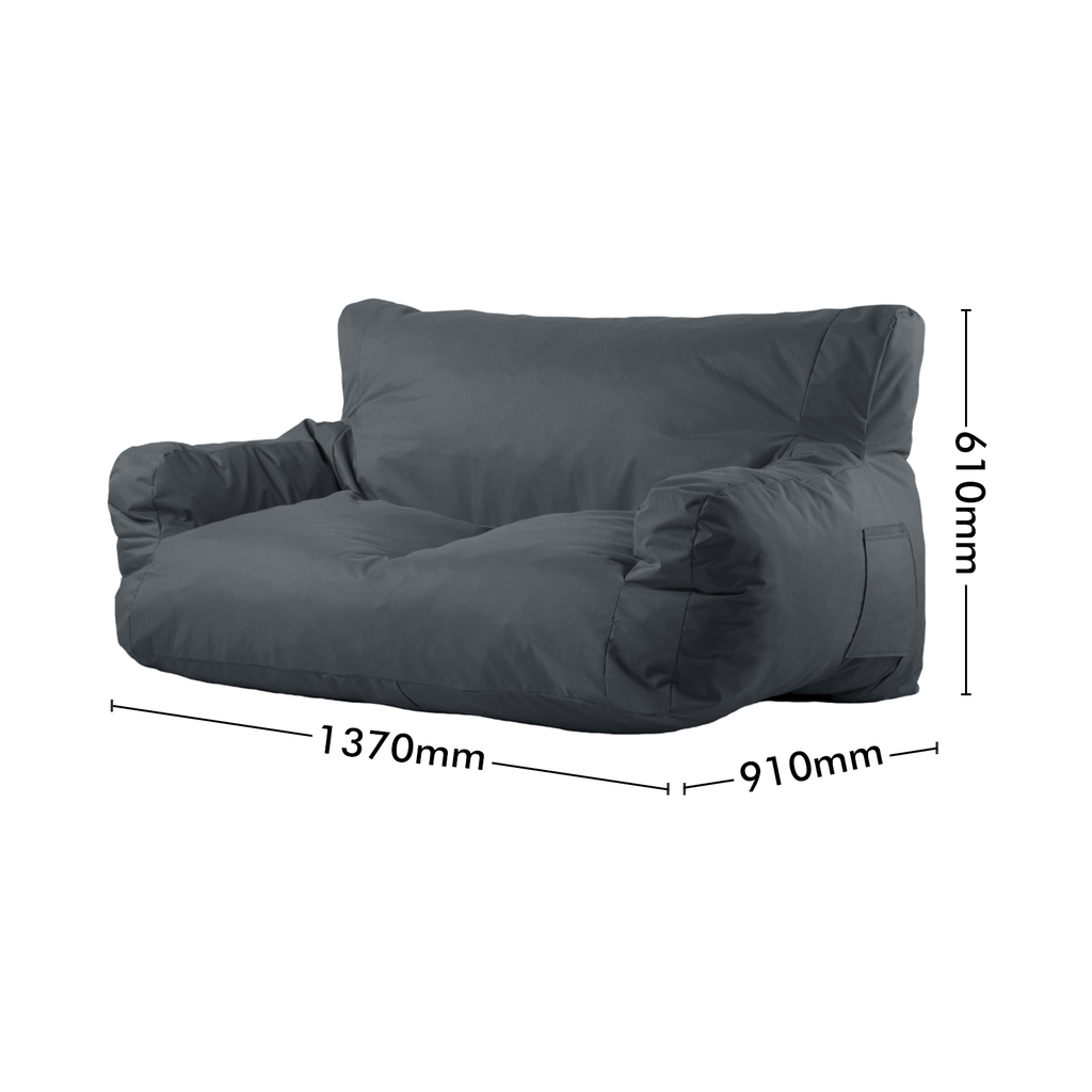 Mojo 91cm Charcoal Double Couch Outdoor Expandable Furniture
